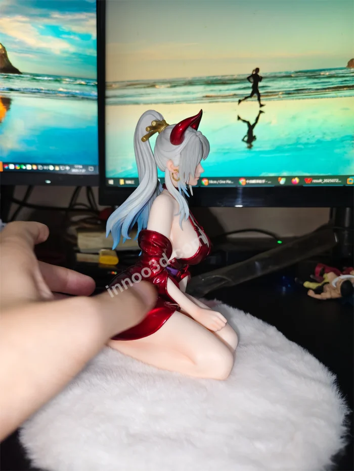 18cm 1/6 Japanese Style Little Devil Girl PVC Figure – Realistic Face Sculpt Female Bathrobe Statue - Image 6