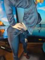 44cm (17.3") Realistic Denim Jacket Figure 1/4 Scale Blonde Short Hair Statue - Image 5