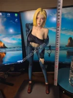44cm (17.3") Realistic Denim Jacket Figure 1/4 Scale Blonde Short Hair Statue - Image 4