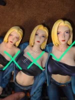 44cm (17.3") Realistic Denim Jacket Figure 1/4 Scale Blonde Short Hair Statue - Image 6