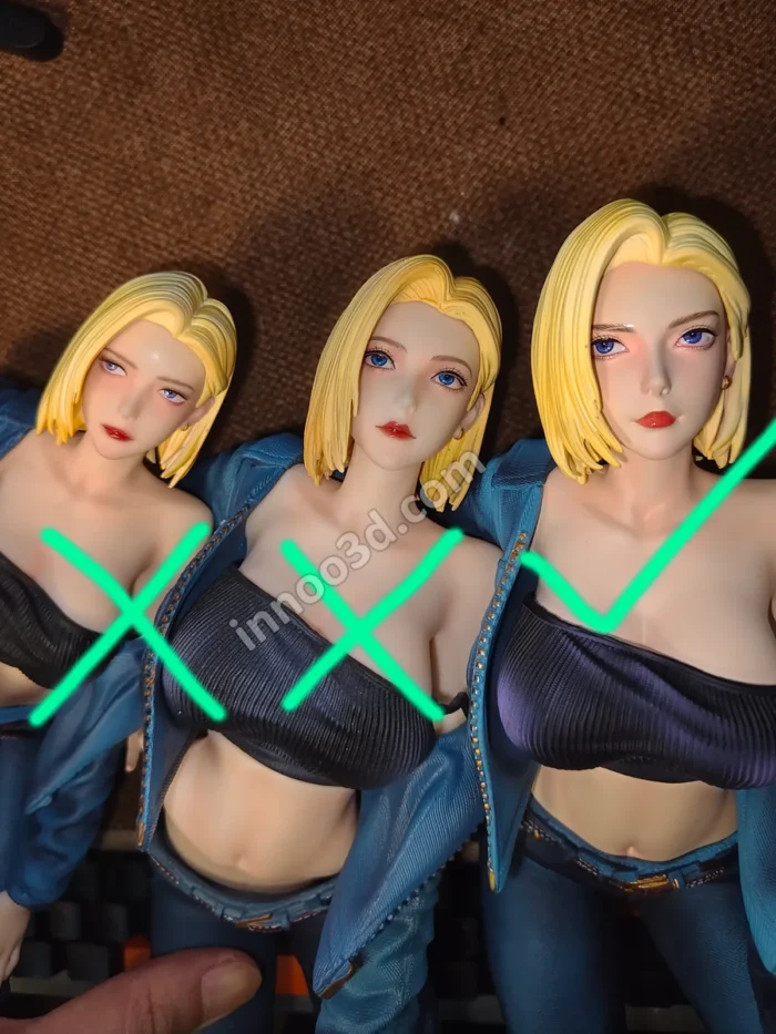 44cm (17.3") Realistic Denim Jacket Figure 1/4 Scale Blonde Short Hair Statue - Image 6